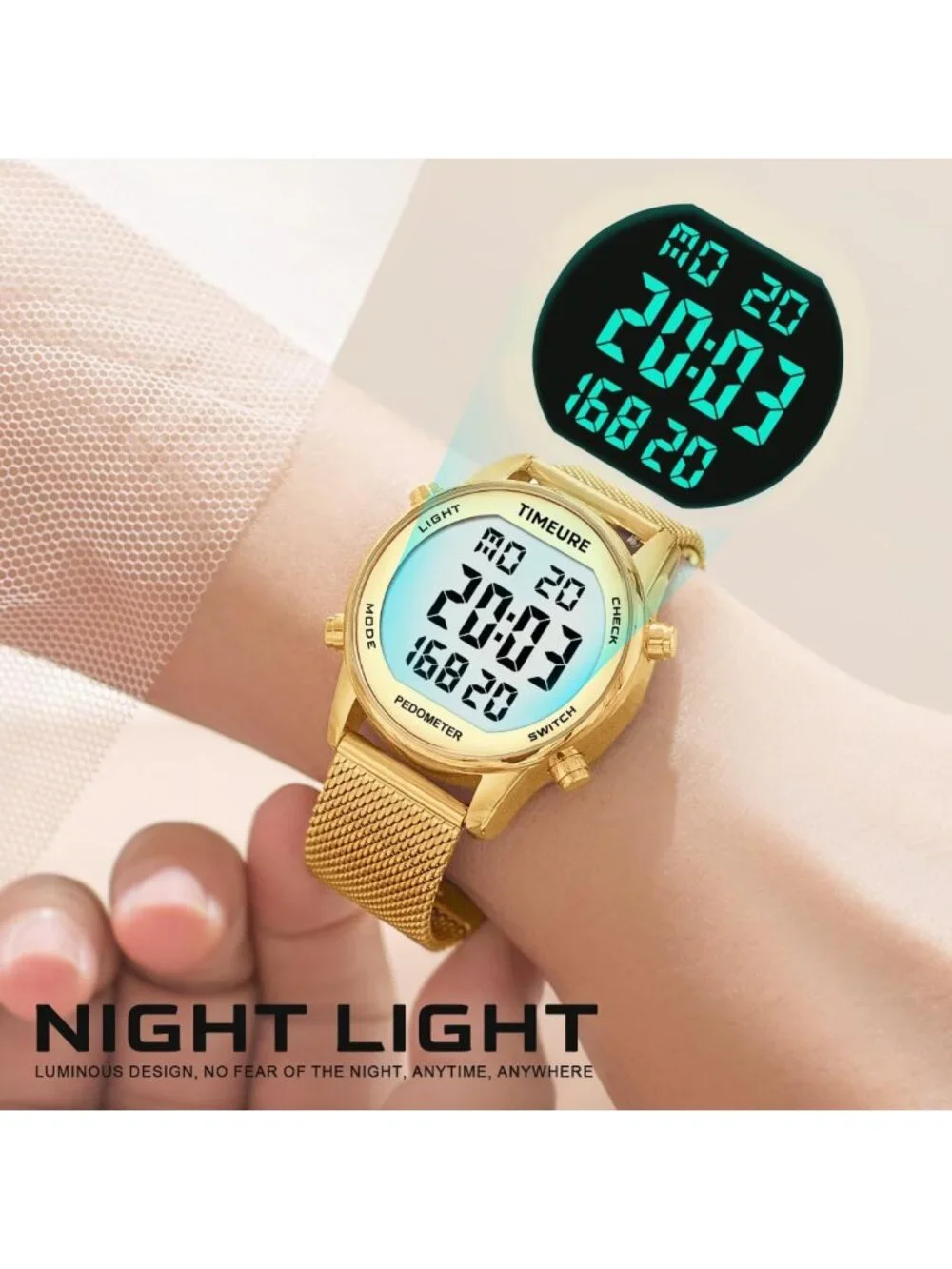 Stylish Pedometer Watch for Women - Step Counter, No App or Charging Needed